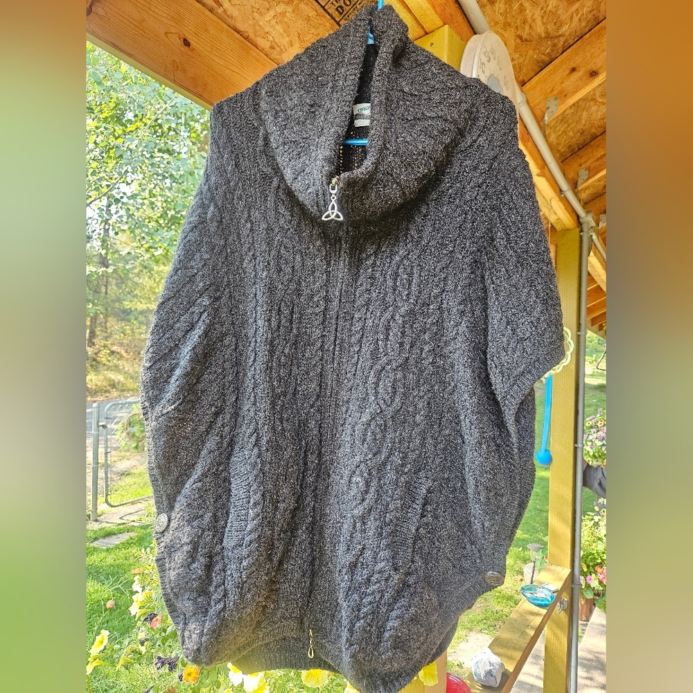 Aran Crafts Charcoal Cowl Neck Sweater